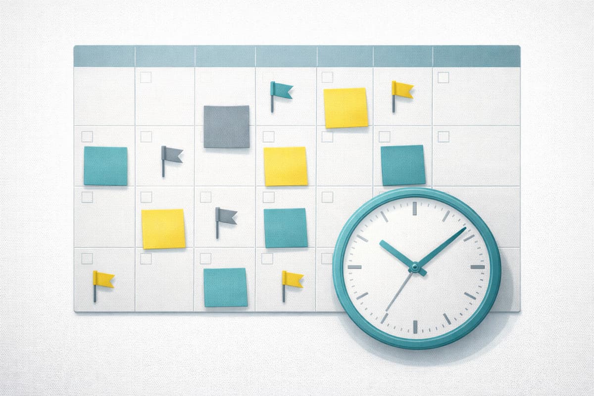 Action Calendar Excel spreadsheet for scheduling construction project action items