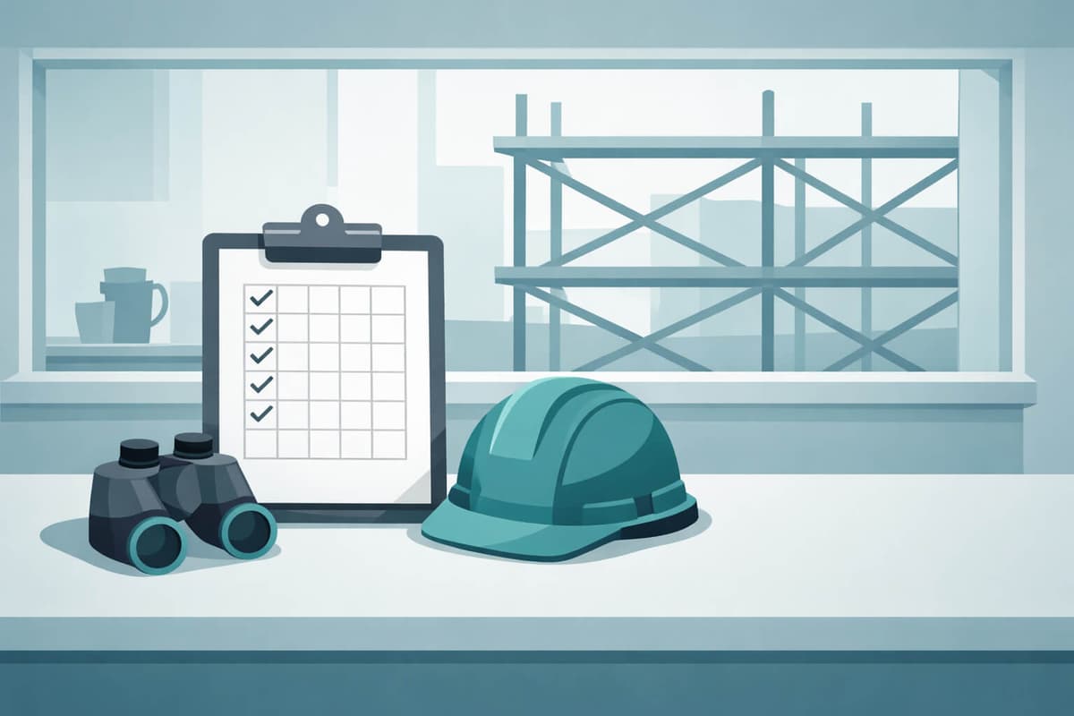 OWL List Excel template for tracking outstanding work items on construction sites